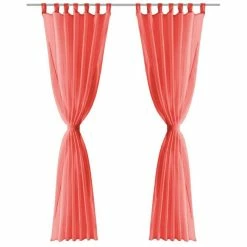 VIDAXL Rideau Occultant 2 Pcs Voile 140 X 175 Cm Rouge -Auchan Boutique B2CD 996